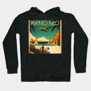 Puerto Rico Vintage Travel Art Poster Hoodie